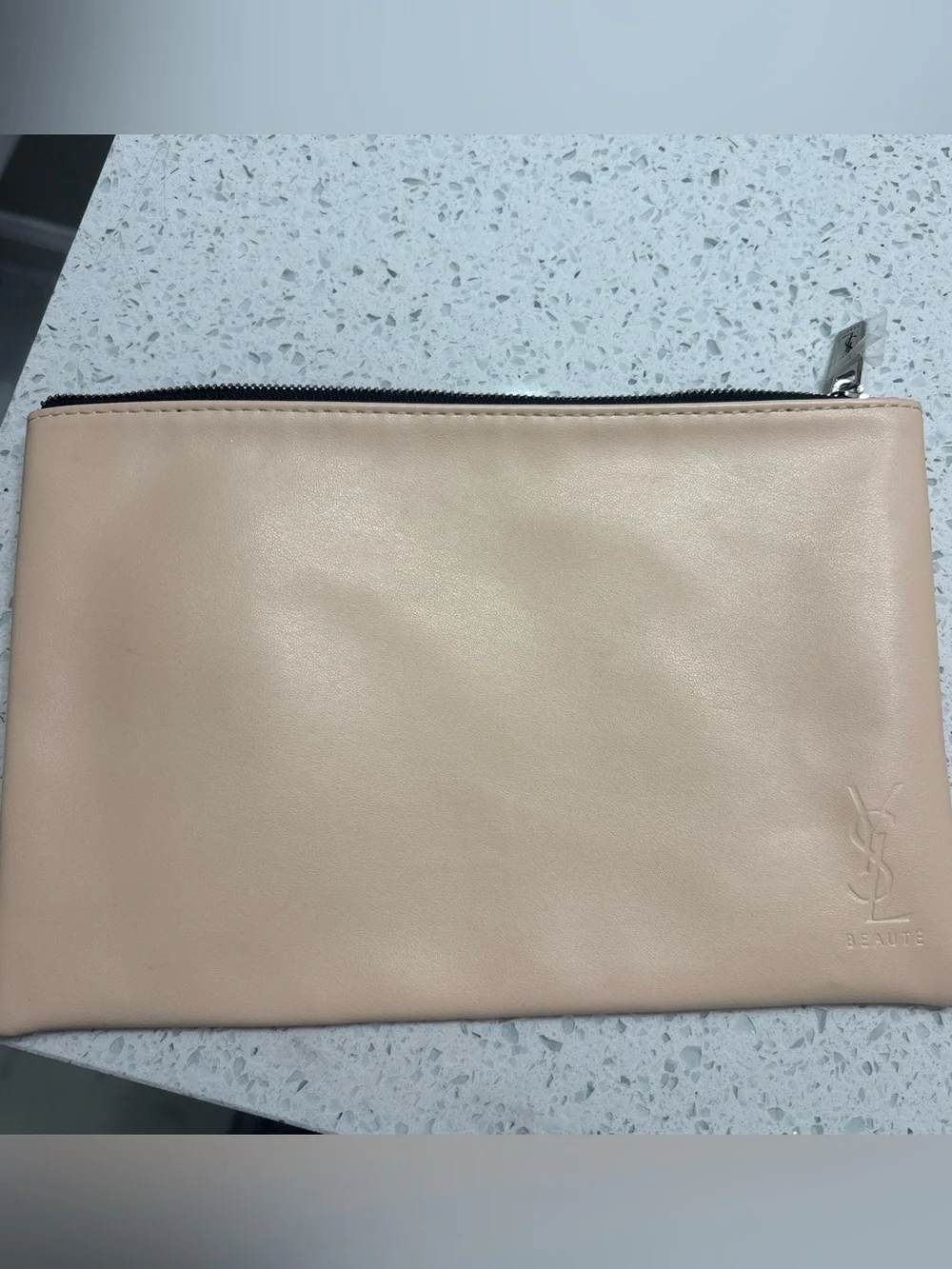 Beige YSL Beaute Bag